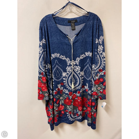 Top Long Sleeve By Ali Miles In Blue, Size: 3x