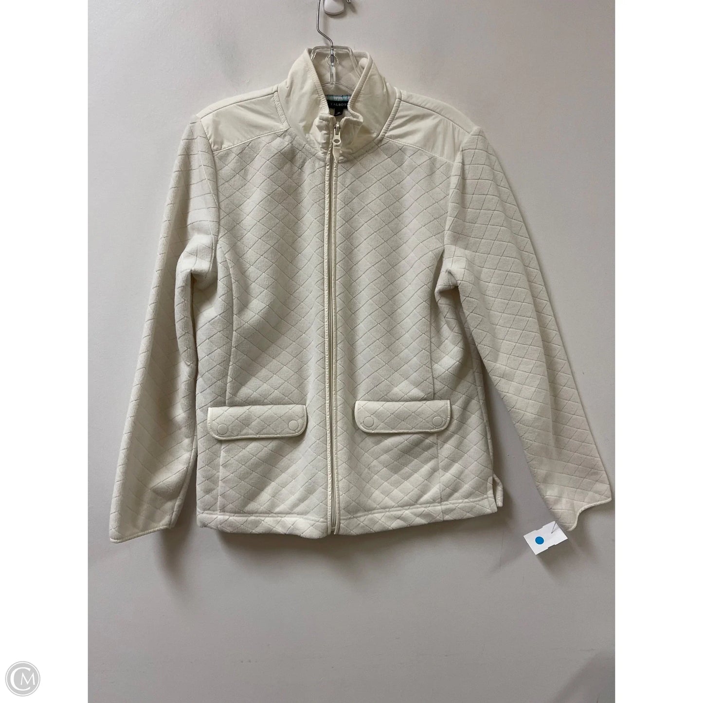 Jacket Fleece By Talbots In White, Size: M