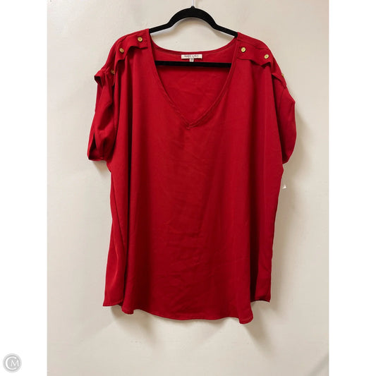 Top Short Sleeve By Clothes Mentor In Red, Size: 3x