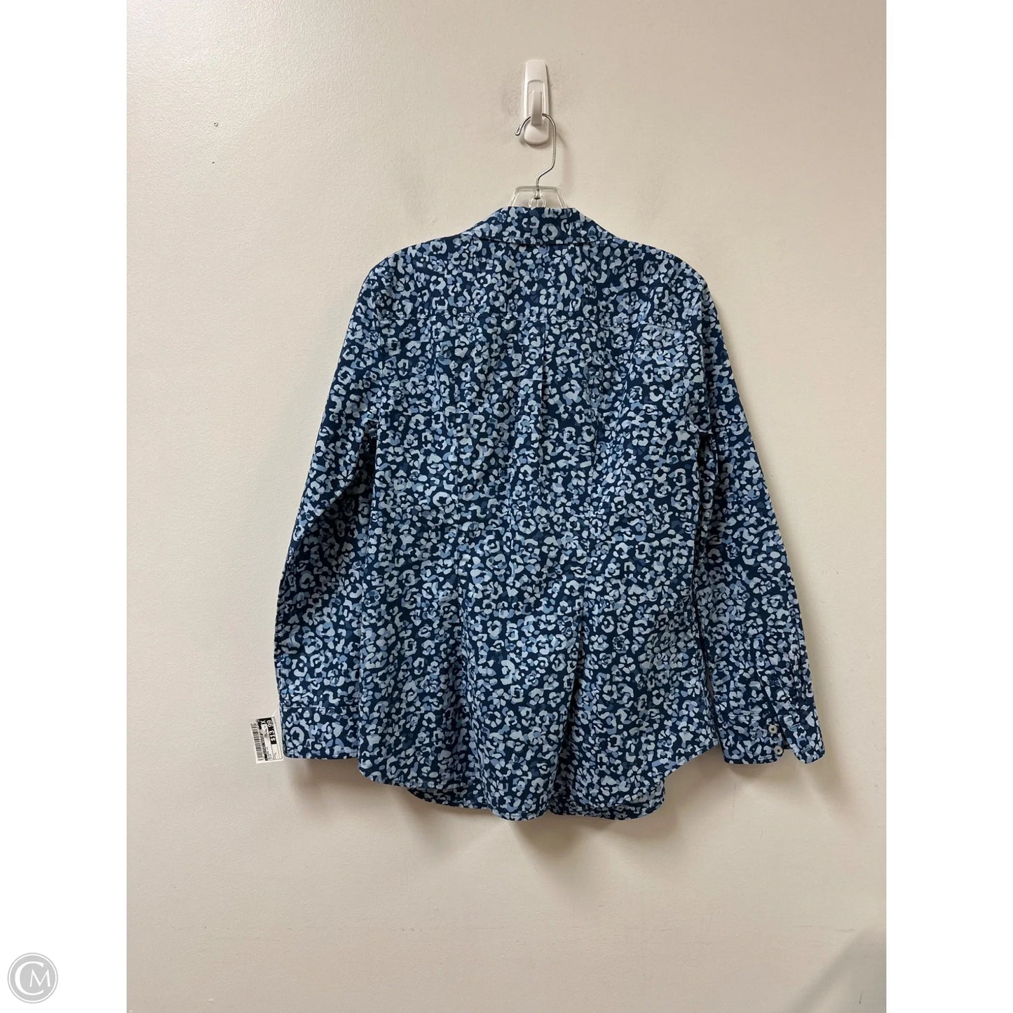 Blouse Long Sleeve By Clothes Mentor In Blue, Size: L