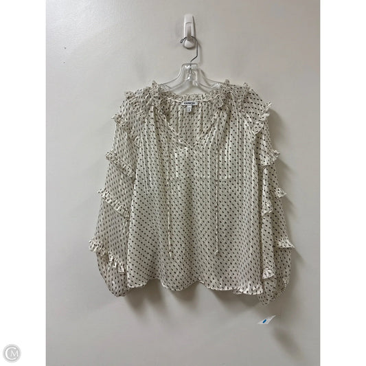 Top Long Sleeve By Express In Cream, Size: Xs