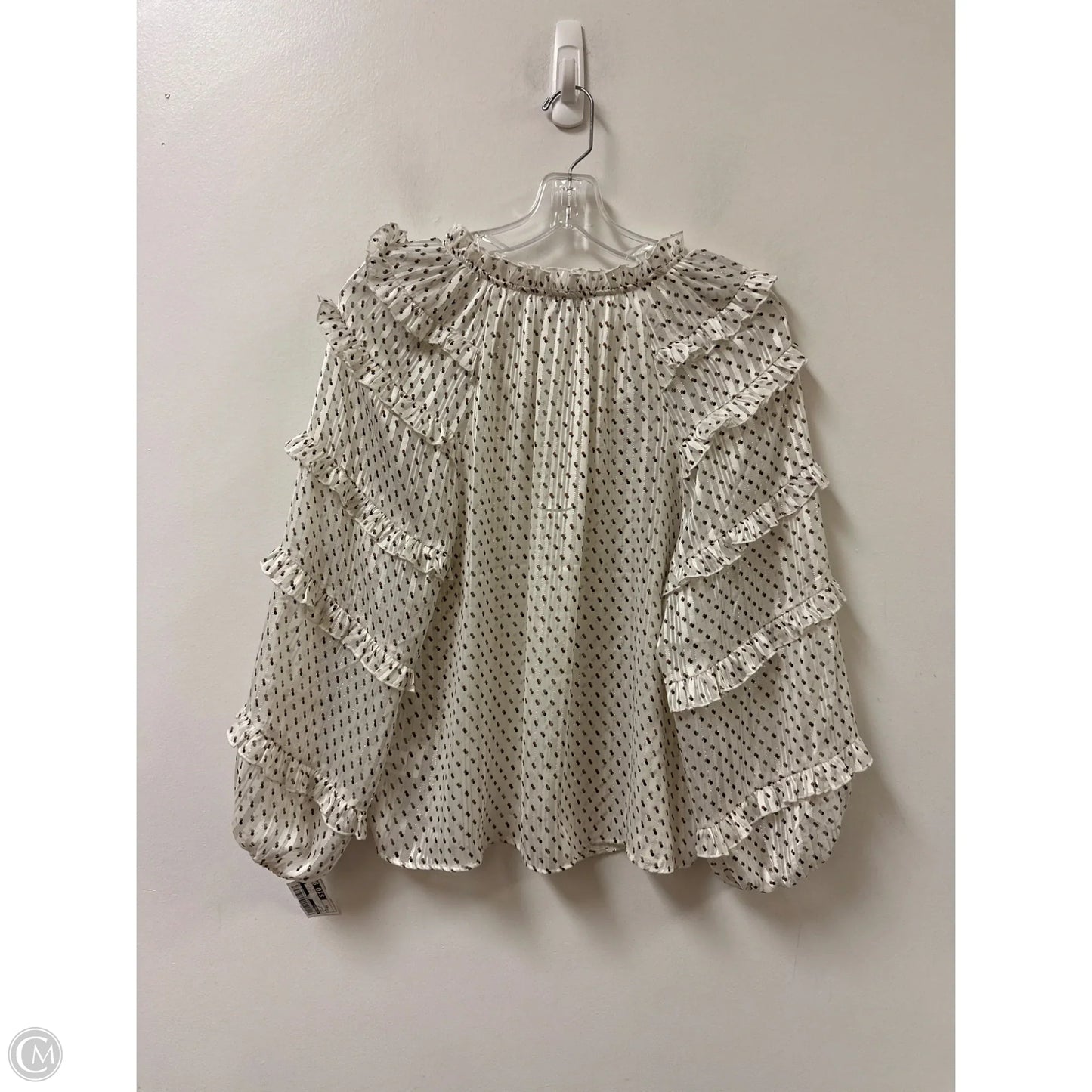 Top Long Sleeve By Express In Cream, Size: Xs