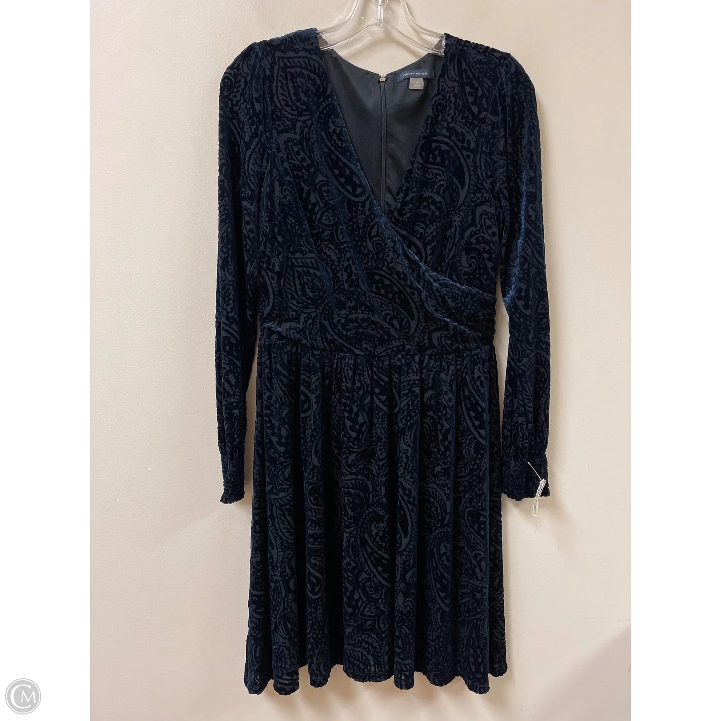 Dress Casual Midi By Tommy Hilfiger In Black & Blue, Size: M