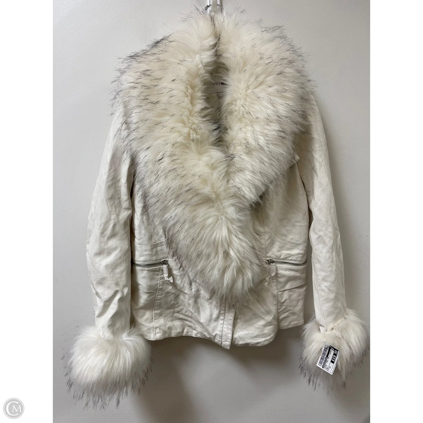 Jacket Faux Fur & Sherpa By Fashion Nova In White, Size: 1x
