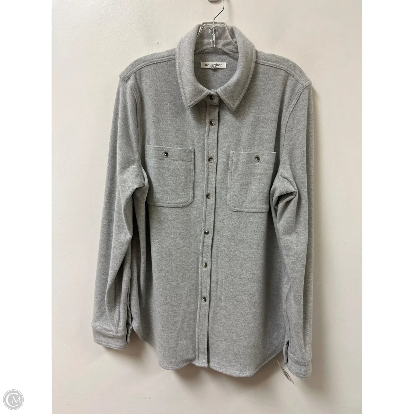 Jacket Shirt By Workshop In Grey, Size: Xl
