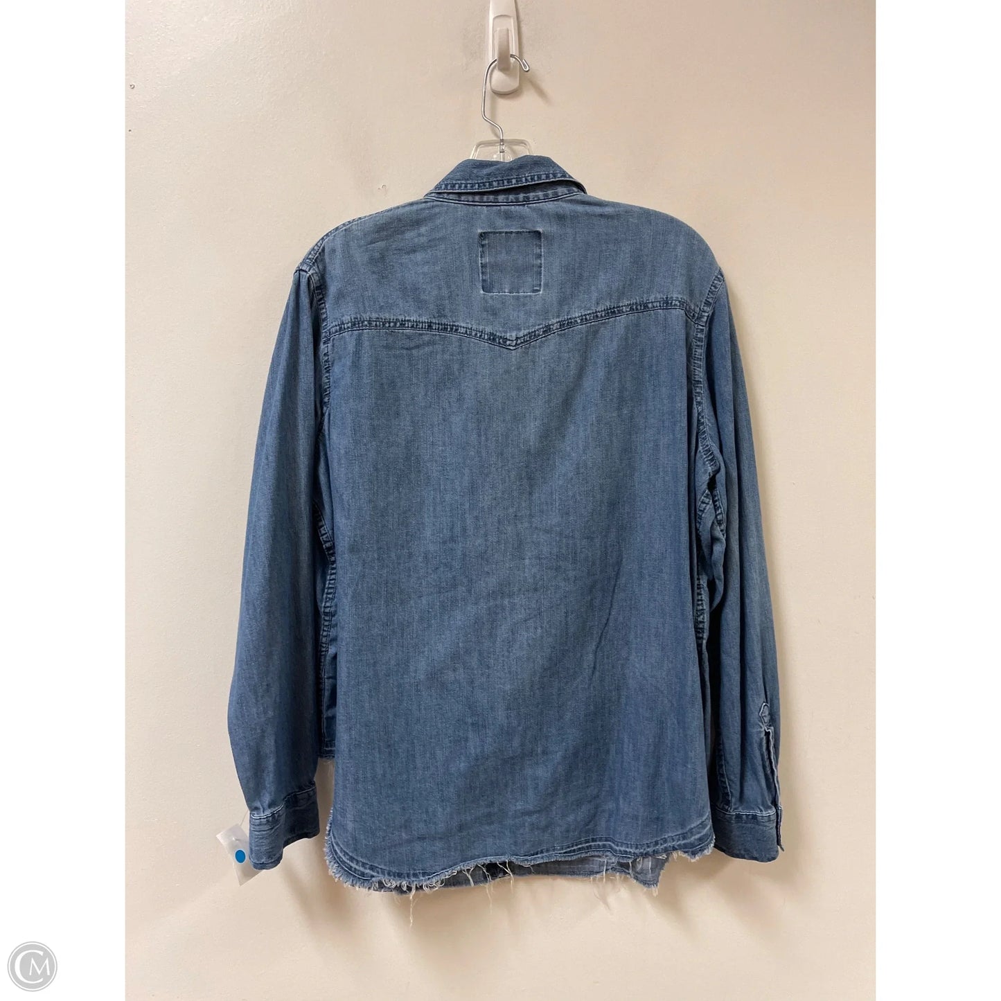 Blouse Long Sleeve By Mossimo In Blue Denim, Size: Xl