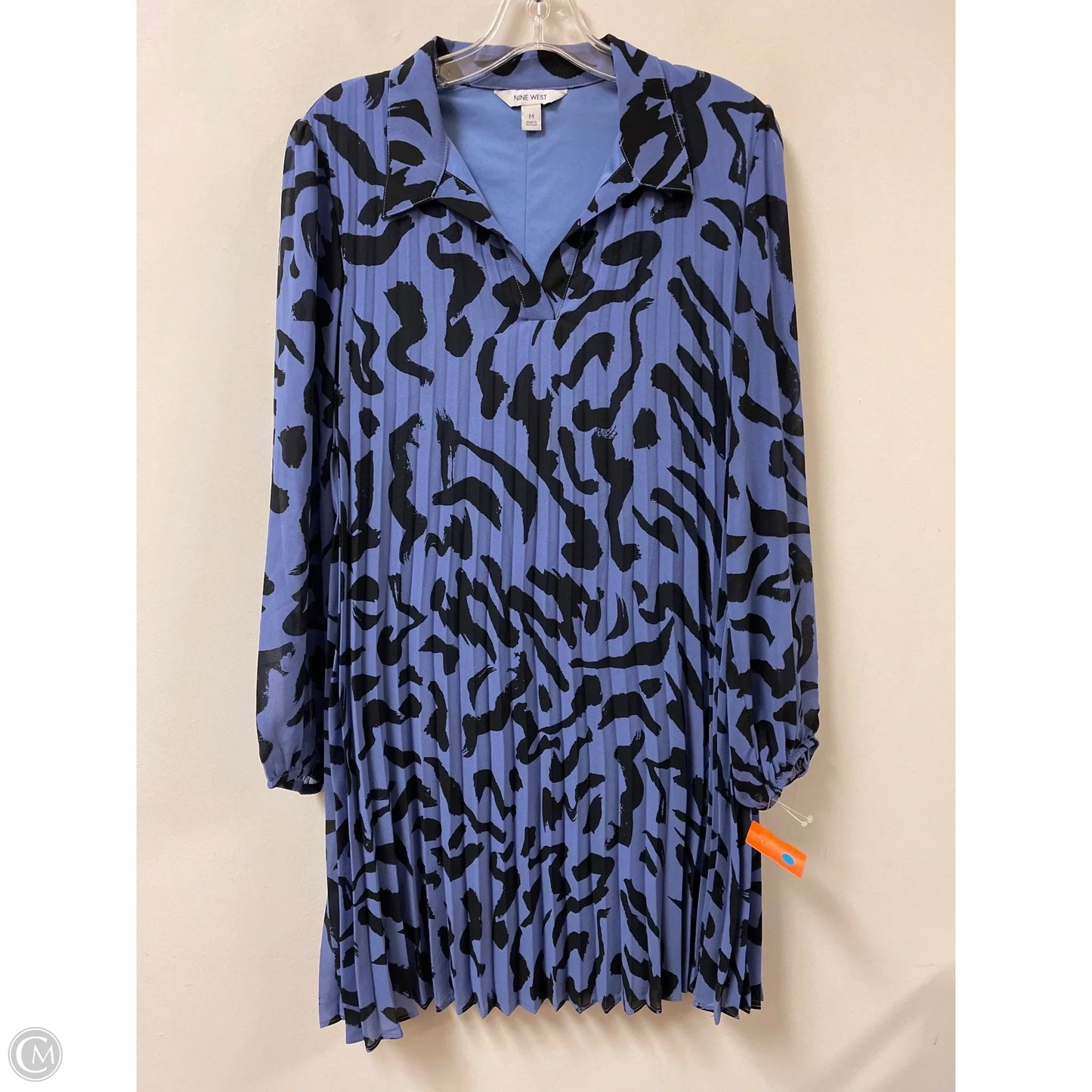 Dress Casual Midi By Nine West In Black & Blue, Size: M