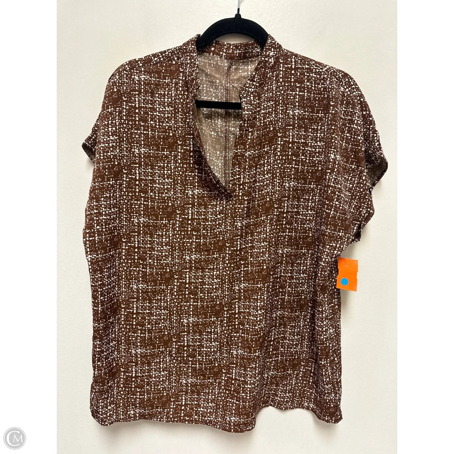 Top Short Sleeve By Shein In Brown, Size: L