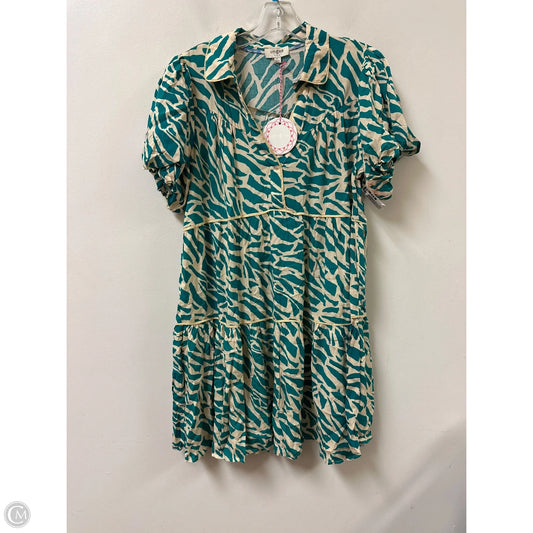 Dress Casual Midi By Umgee In Green & Tan, Size: L