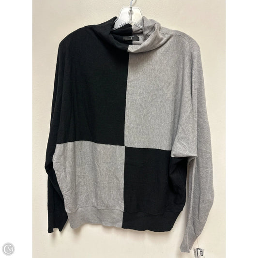 Sweater By Tahari In Black & Grey, Size: L