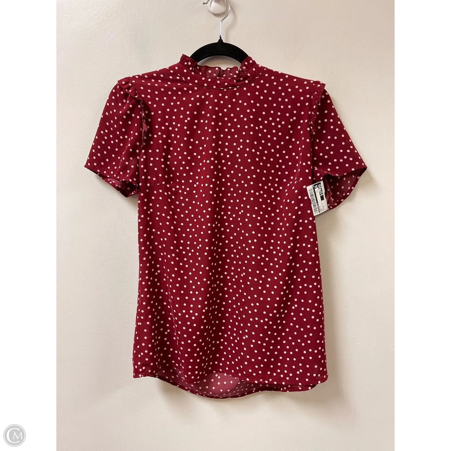 Top Short Sleeve By Allegra K In Red, Size: S