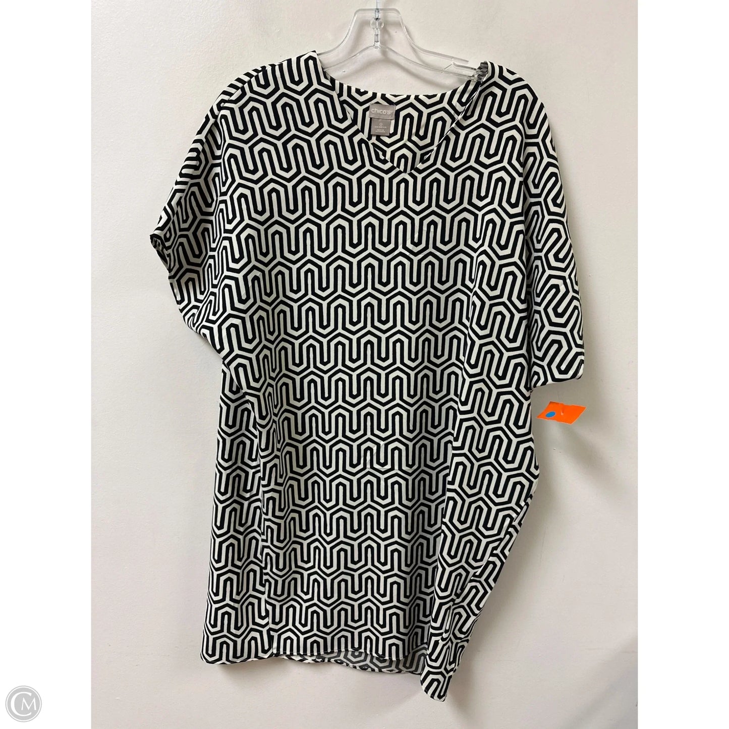 Dress Casual Midi By Chicos In Black & Cream, Size: S