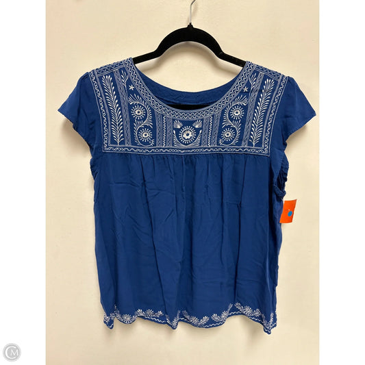 Top Short Sleeve By Faded Glory In Blue, Size: Xl