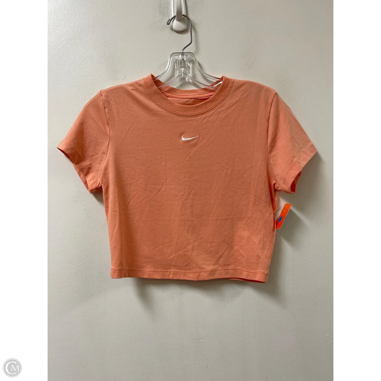 Athletic Top Short Sleeve By Nike In Orange, Size: S