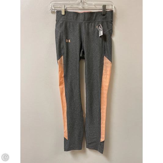 Athletic Leggings By Under Armour In Grey & Pink, Size: S