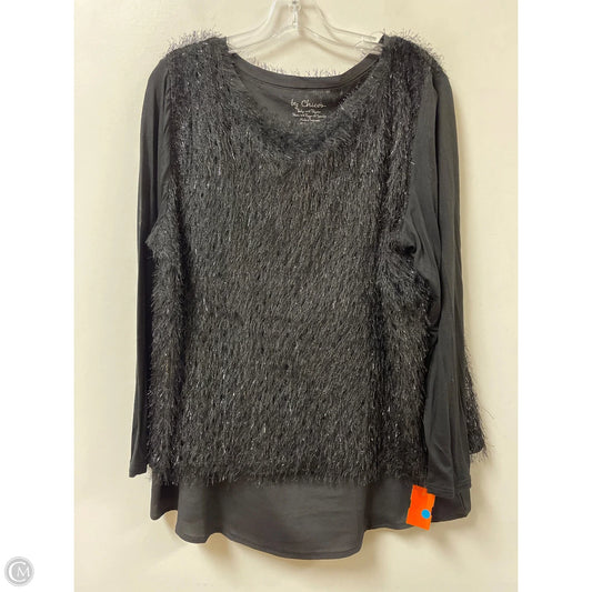 Top Long Sleeve By Chicos In Black, Size: Xl