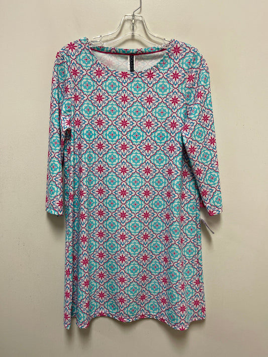 Blue & Pink Dress Casual Midi Clothes Mentor, Size S
