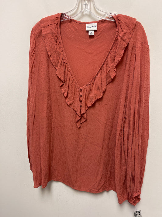 Orange Top Long Sleeve Ava & Viv, Size 3x