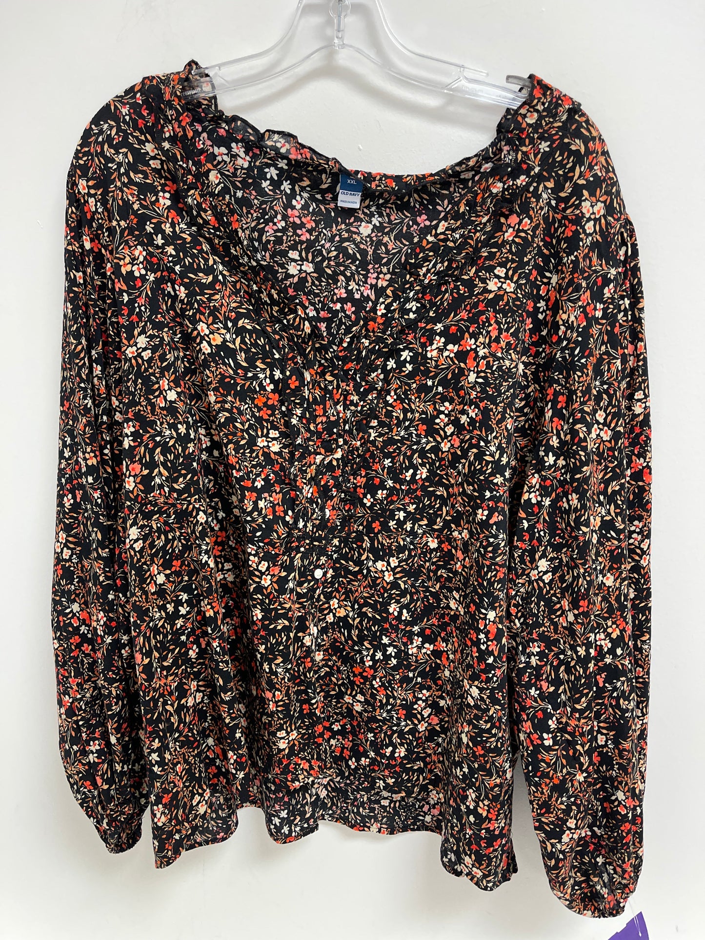 Floral Print Top Long Sleeve Old Navy, Size 2x