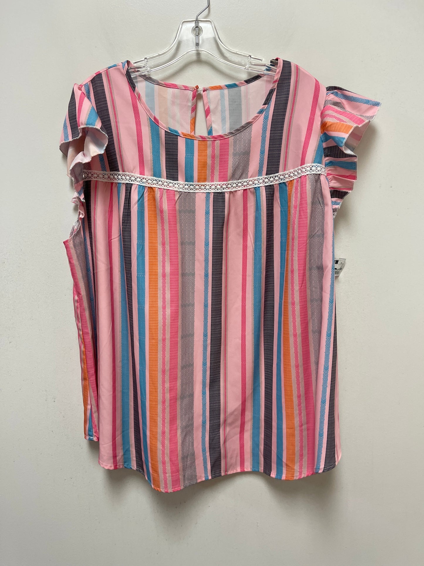 Multi-colored Top Short Sleeve Shein, Size 4x