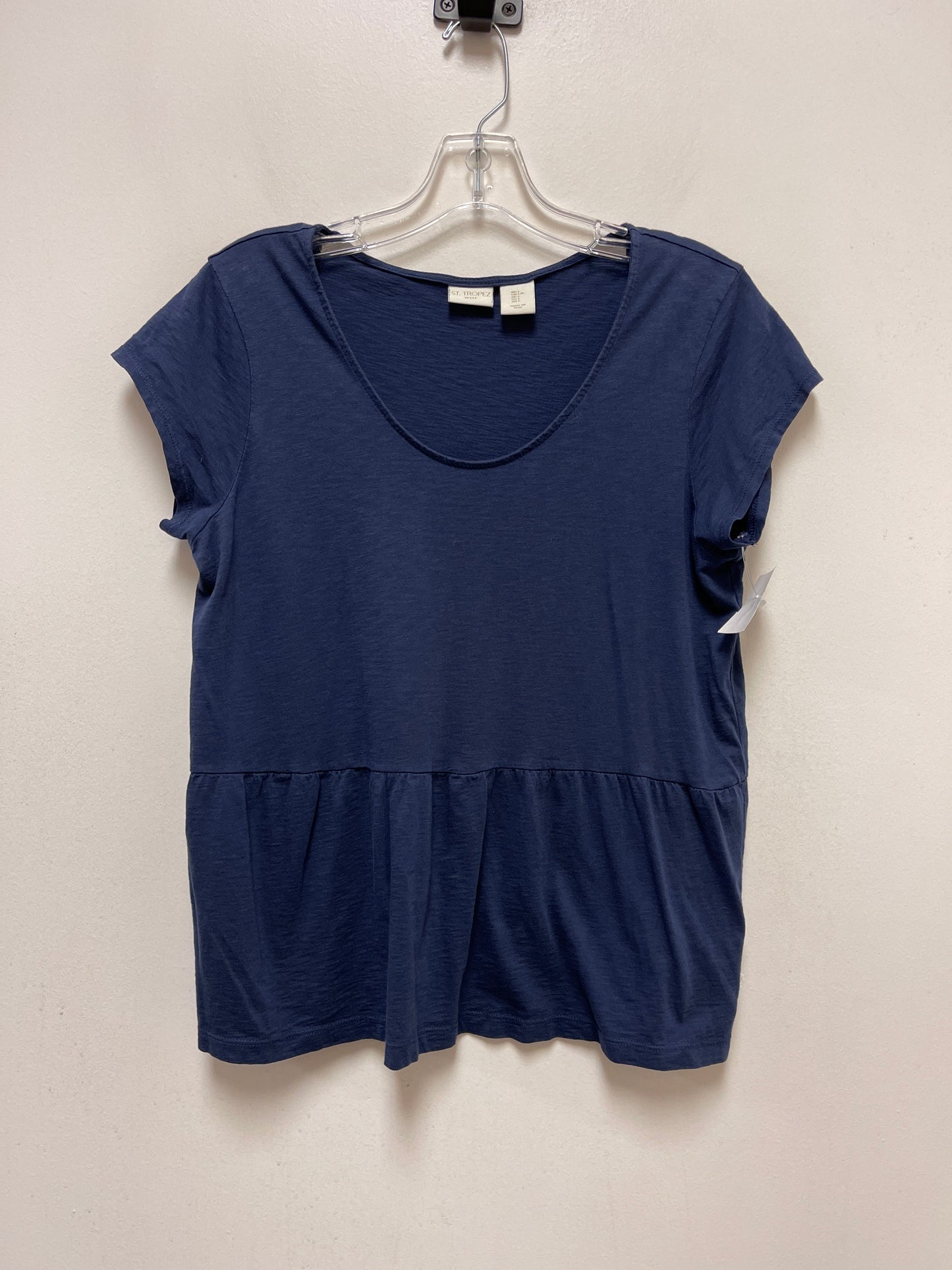 Navy Top Short Sleeve St Tropez, Size L