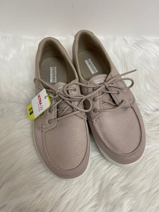 Cream Shoes Flats Skechers, Size 8