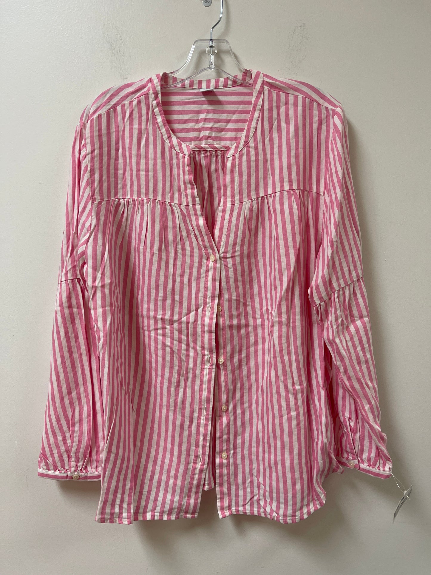 Blouse Long Sleeve By Old Navy In Pink, Size: Xl