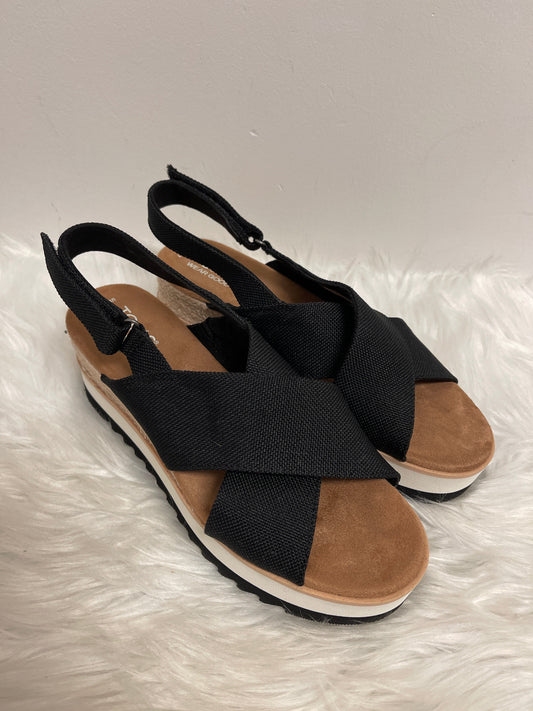 Black Shoes Heels Block Toms, Size 7