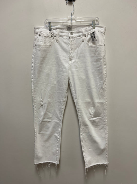 Jeans Straight By J. Crew In White, Size: 14