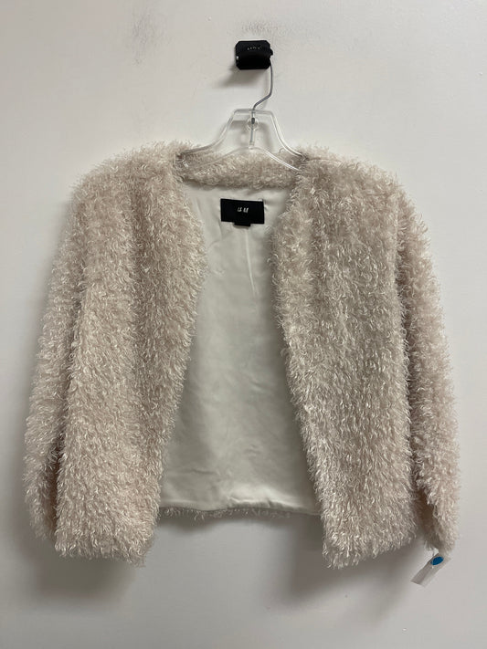 Jacket Faux Fur & Sherpa By H&m In Cream, Size: M