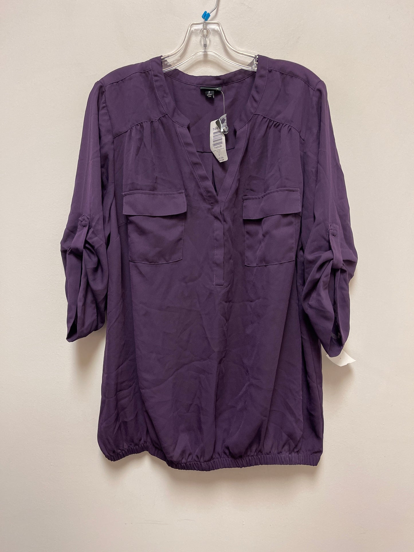 Top Long Sleeve By Torrid In Purple, Size: 2x