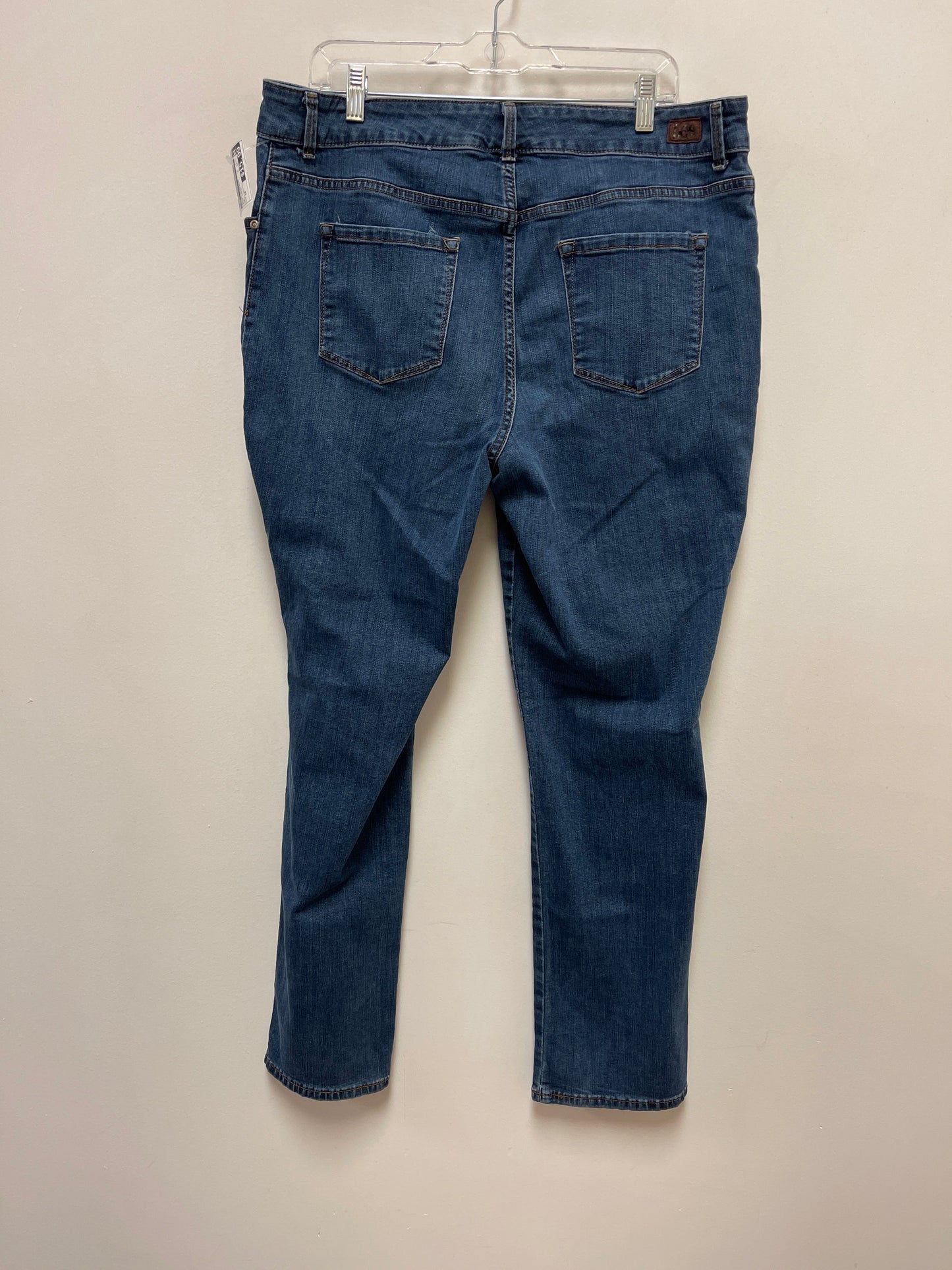 Jeans Straight By Lee In Blue Denim, Size: 18