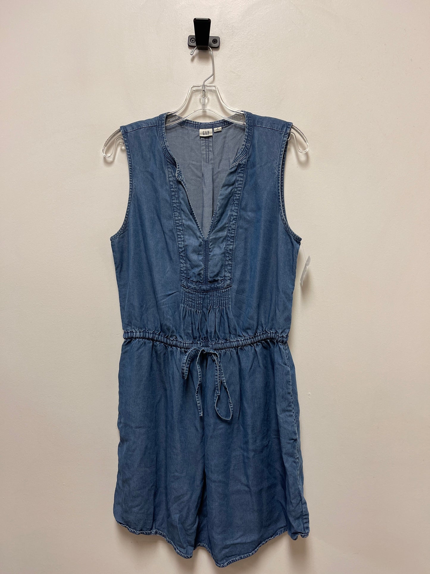 Dress Casual Midi By Gap In Blue Denim, Size: M