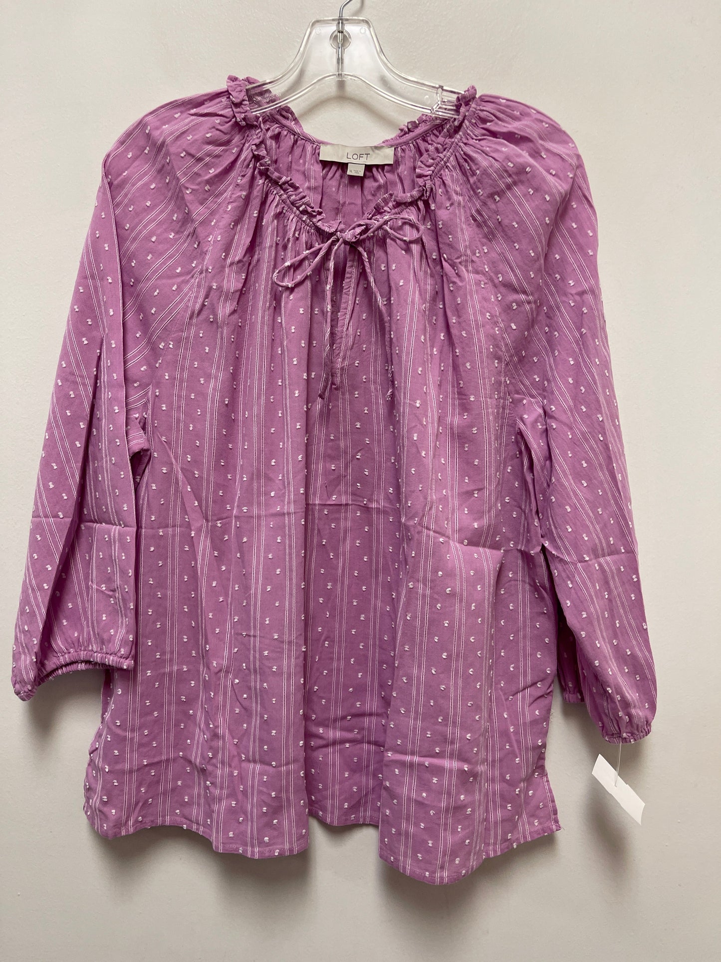 Top Long Sleeve By Loft In Purple, Size: Xl