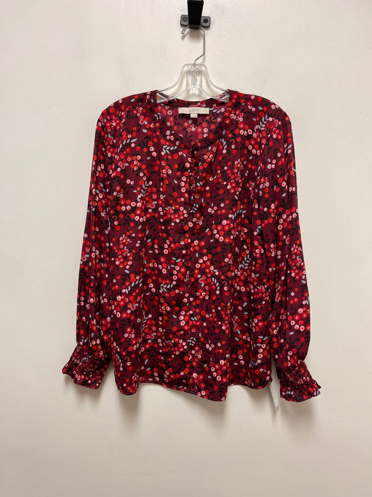 Top Long Sleeve By Loft In Red, Size: M