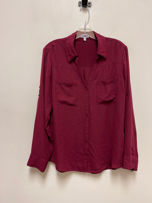 Top Long Sleeve By Express In Red, Size: L