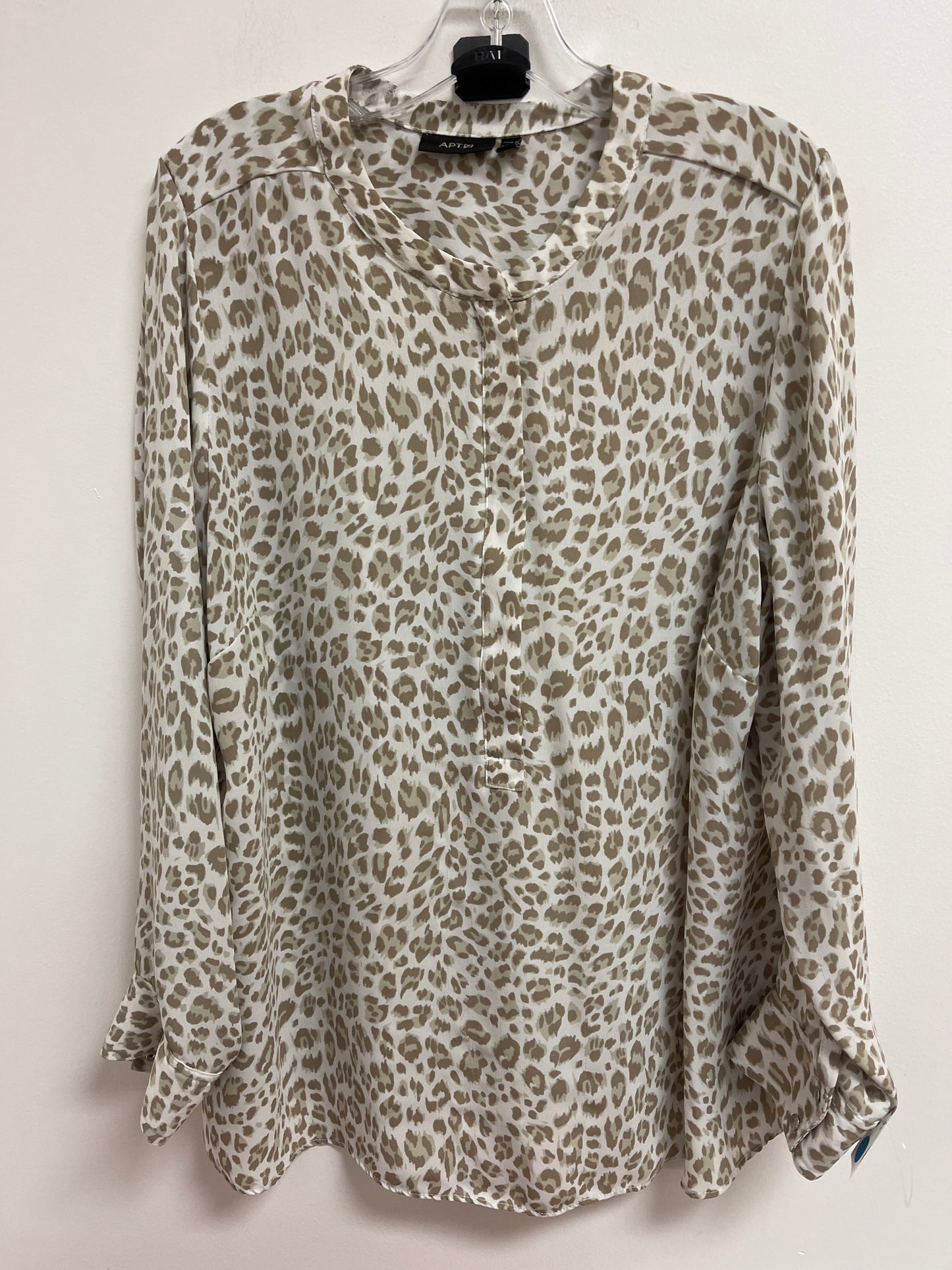 Top Long Sleeve By Apt 9 In Animal Print, Size: 1x