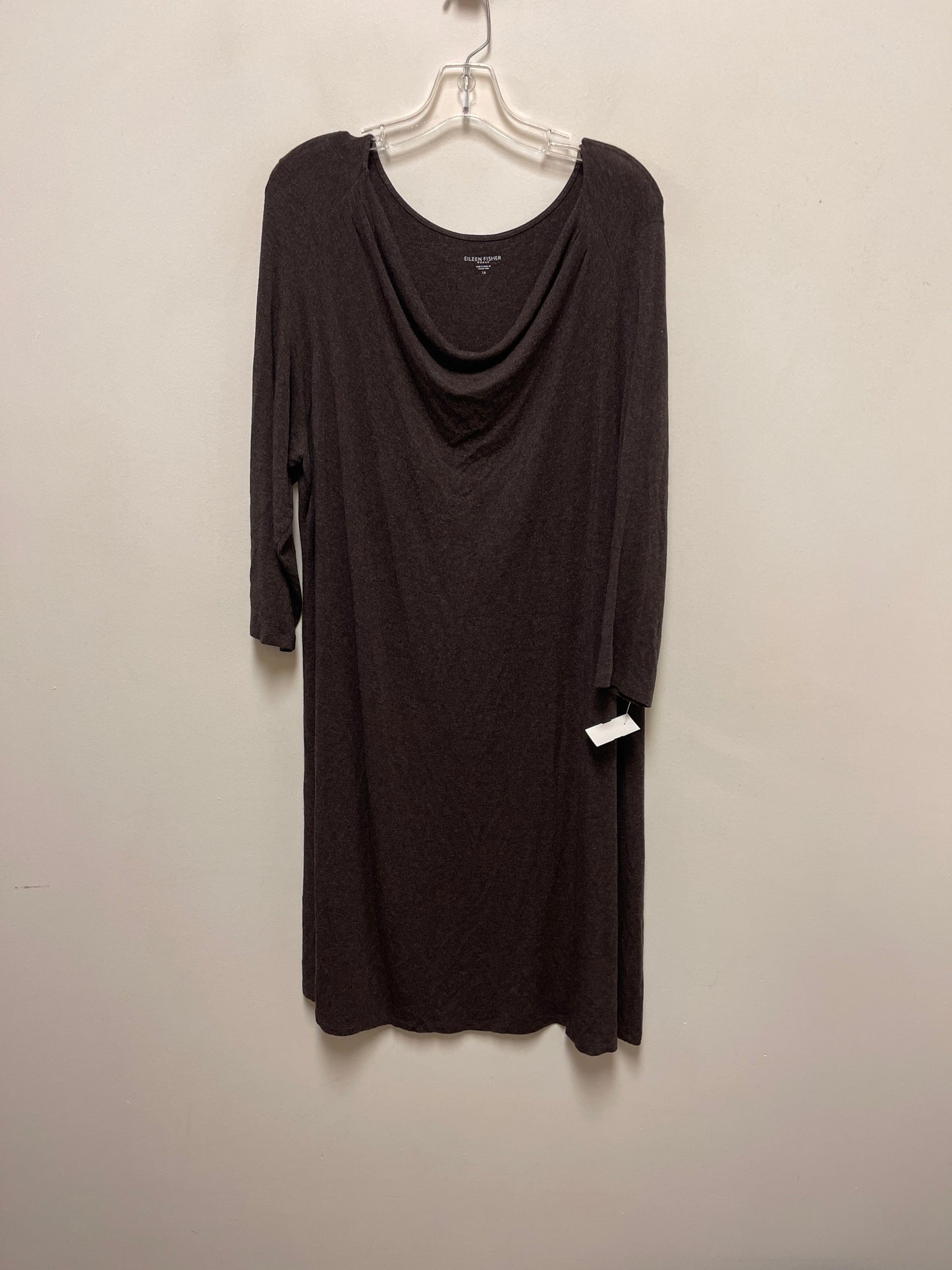 Dress Casual Midi By Eileen Fisher In Brown, Size: 1x