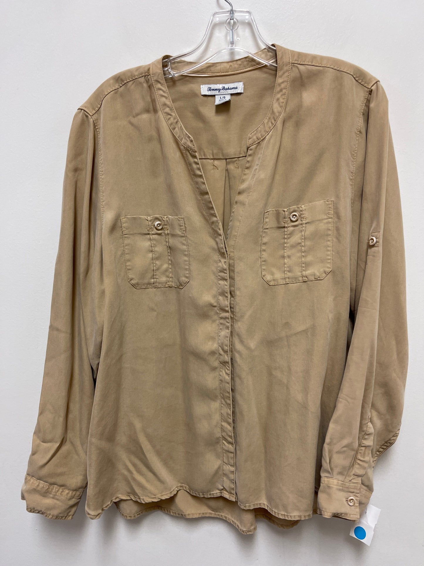 Top Long Sleeve By Tommy Bahama In Brown, Size: L