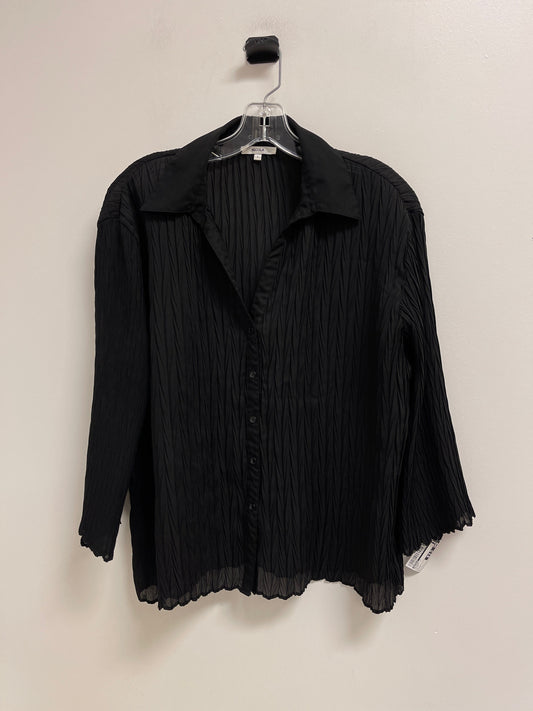 Blouse Long Sleeve By Nicola In Black, Size: L