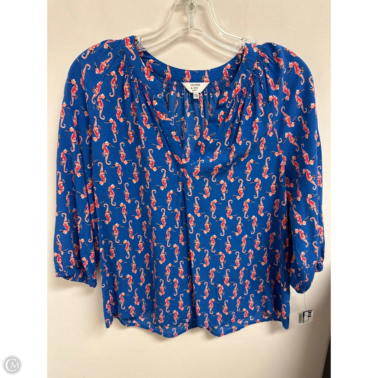 Top Long Sleeve By Crown And Ivy In Blue, Size: Petite  M