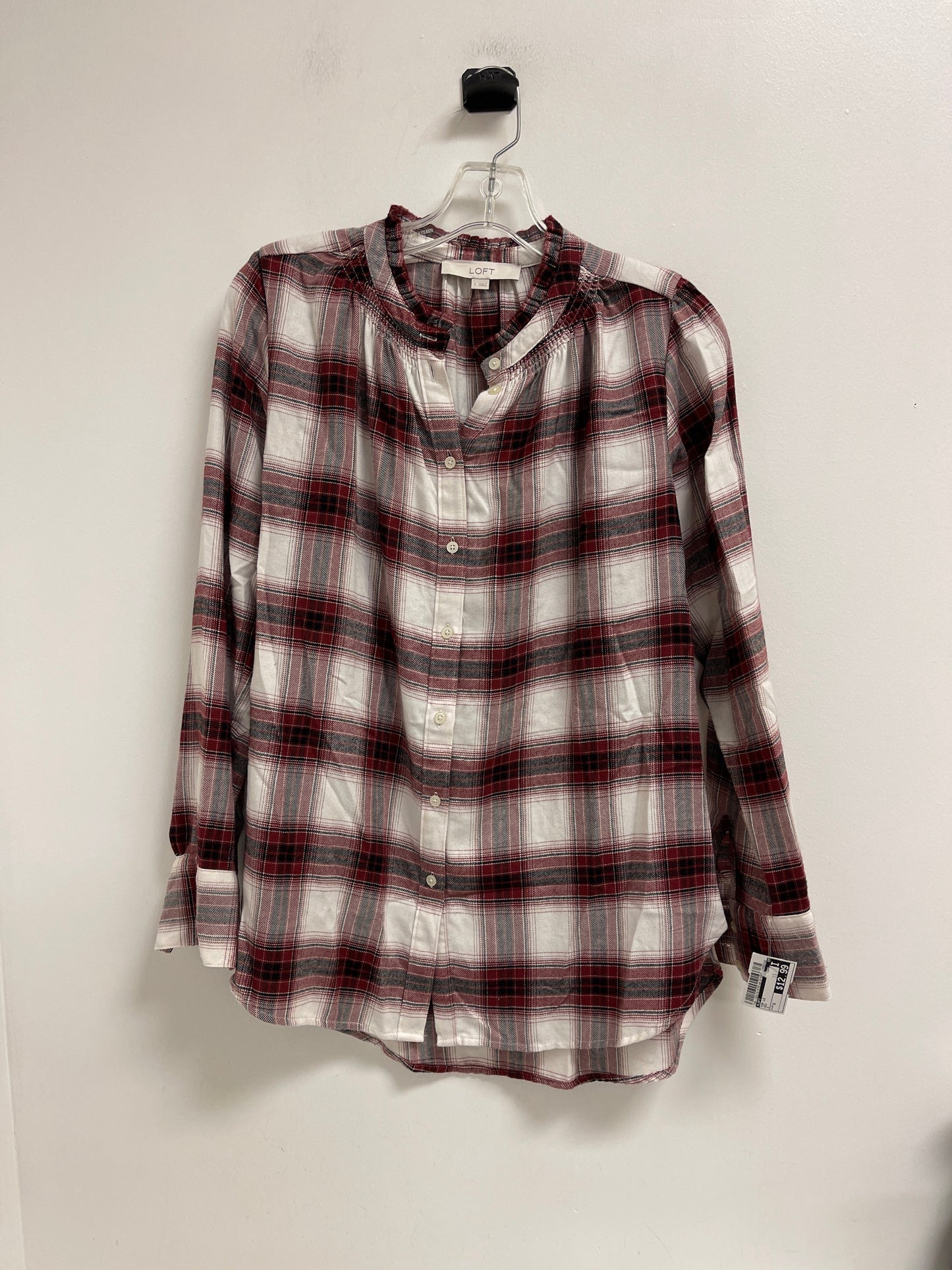 Top Long Sleeve By Loft In Red, Size: S