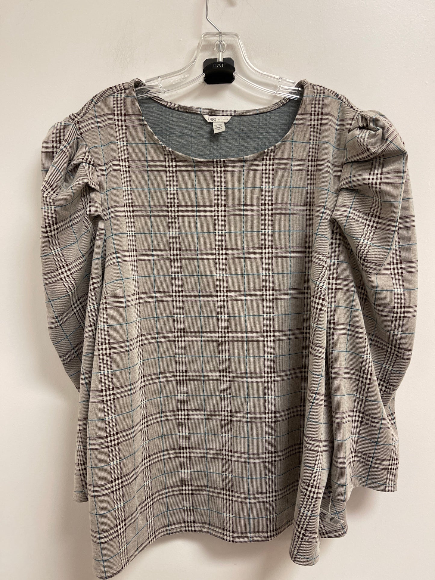 Top Long Sleeve By Cato In Brown, Size: 2x