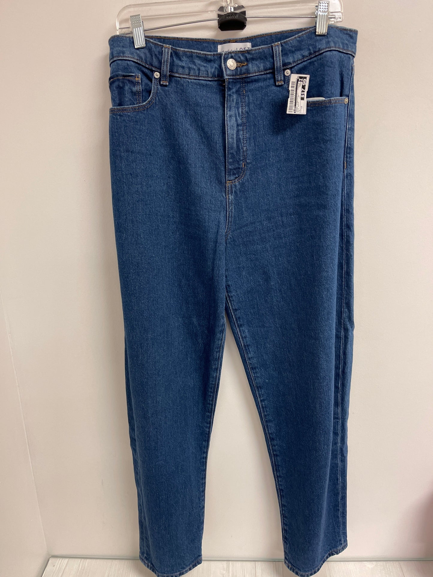 Jeans Straight By Loft In Blue Denim, Size: 12