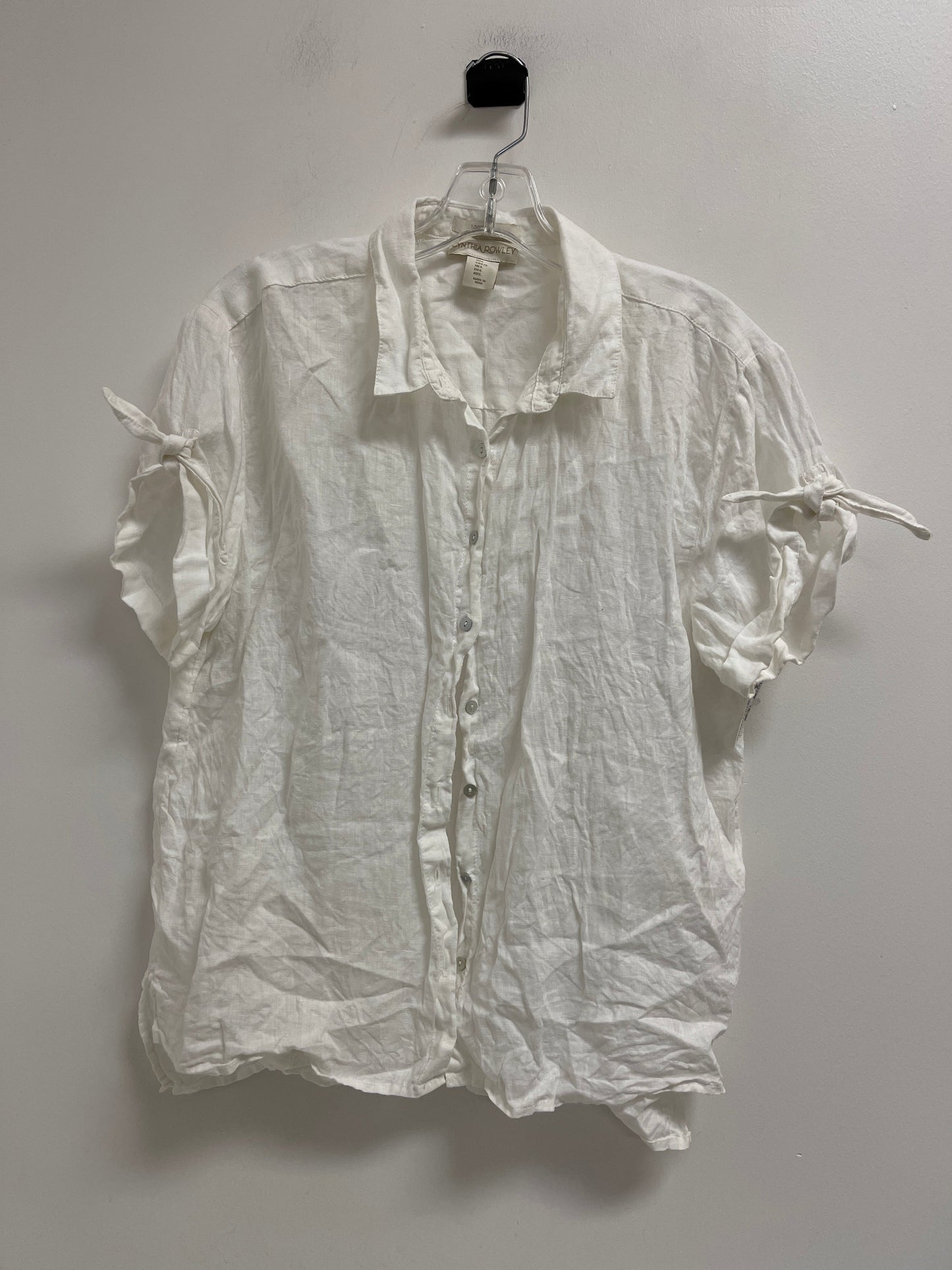 Top Short Sleeve By Cynthia Rowley In White, Size: L