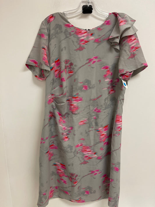 Dress Casual Midi By Banana Republic In Grey & Pink, Size: Xl