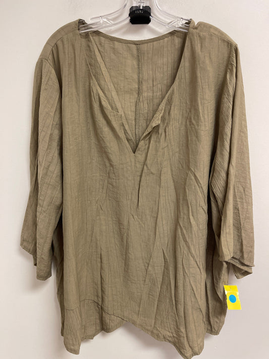 Top Long Sleeve By Clothes Mentor In Brown, Size: 3x