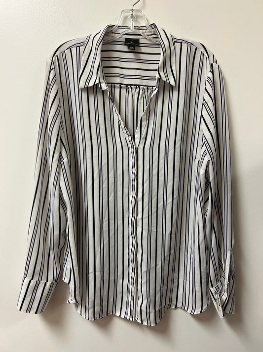 Top Long Sleeve By Worthington In Striped Pattern, Size: 2x