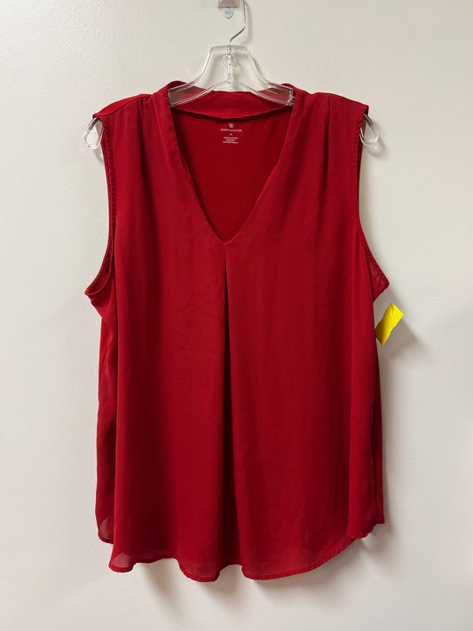 Top Sleeveless By Worthington In Red, Size: Xl