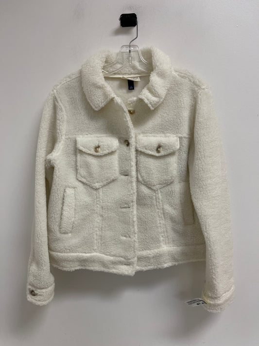 Jacket Faux Fur & Sherpa By Universal Thread In White, Size: S